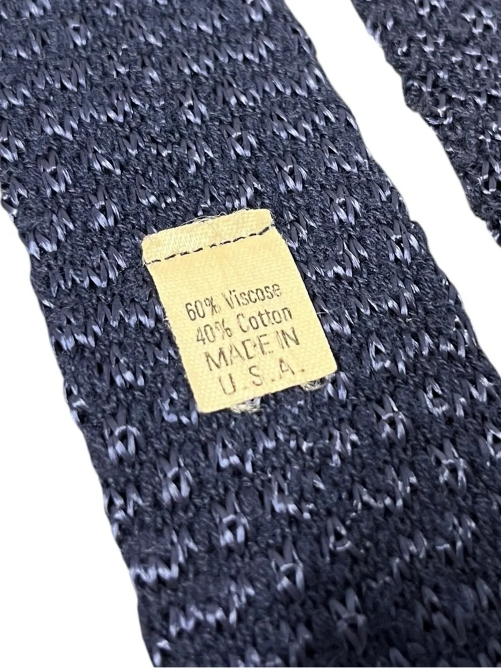 Vintage 1980s Rooster Knit Tie Blue 60% Viscose 40% Rayon Skinny 2.5” x 57”